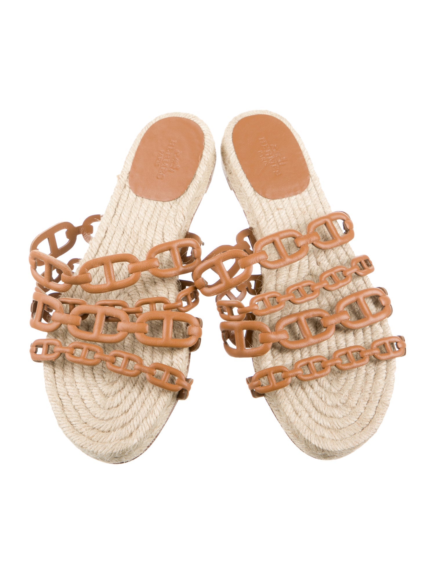 Hermès Chaîne d'Ancre Insignia Leather Slides